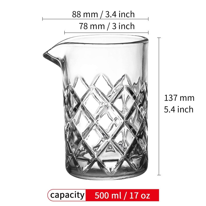 SuproBarware Cocktail Mixing glass â€“ 17oz Cocktail Stirring Glass with Thick Weighted Bottomï¼ŒProfessional Stirring Glass Cocktail beaker - Image 3